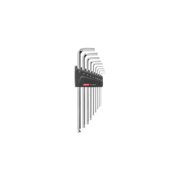 Ball End L-wrench Set, 9 Pc, 1.5 to 10 mm, Long